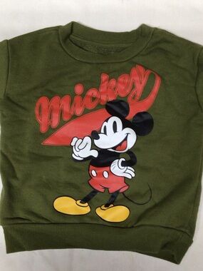 Disney Olive Green Mickey Mouse Sweatshirt  lot of 8  2t size for boys lot of 8